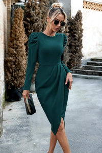 Green long sleeve dress