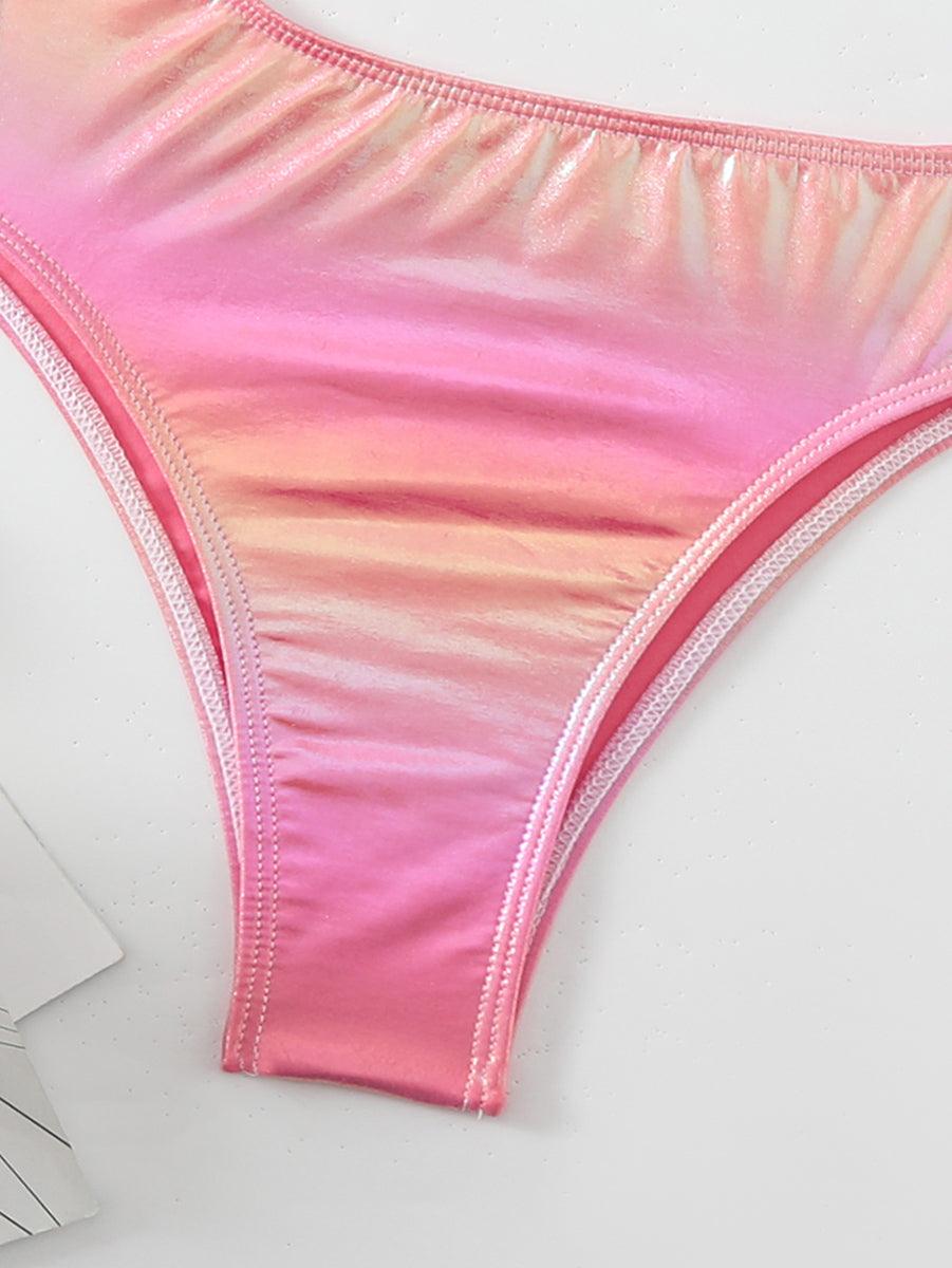 GFIT® Plunge Halter Pink One Piece Swimwear - GFIT SPORTS