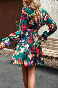 GFIT® V Neck Long Sleeve Floral Mini Dress - GFIT SPORTS