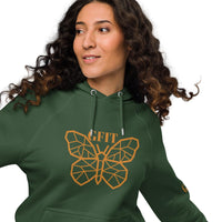 Golden Butterfly Unisex Eco Raglan Hoodie - Bottle Green - GFIT SPORTS