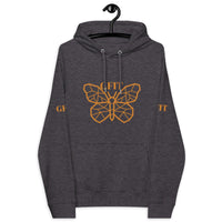 Golden Butterfly Unisex Eco Raglan Hoodie - Charcoal Melange - GFIT SPORTS