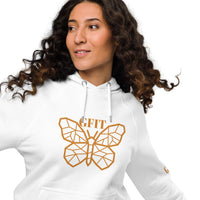 Golden Butterfly Unisex Eco Raglan Hoodie - White - GFIT SPORTS