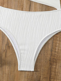Women's Angled Neckline Bathing Suit - White One-Piece Swimwear - GFIT SPORTS