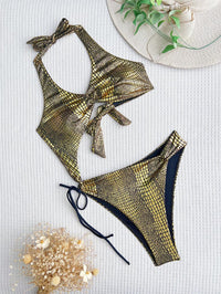 Women's Crocodile Pattern One-Piece Swimsuit | Chic Swimwear - GFIT SPORTS