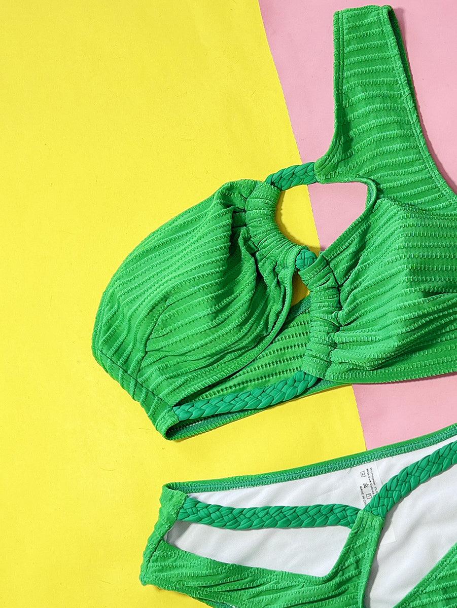Women's Cut out Bikini Set - Elegant Green Beachwear - GFIT SPORTS