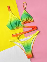 Women's CutOut Bathing Suit - Gradient Color One-Piece Swimwear - GFIT SPORTS