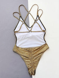Women's Designer Golden Bikini Swimsuit | Sexy Beach Swimwear with Cover-Up - GFIT SPORTS