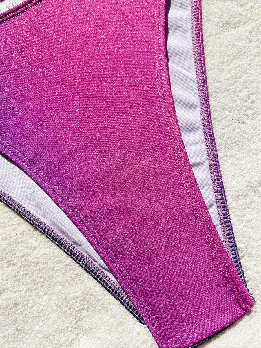 Women's Gradient Bikini Set | Angled Neckline Designer Bathing Suit - GFIT SPORTS