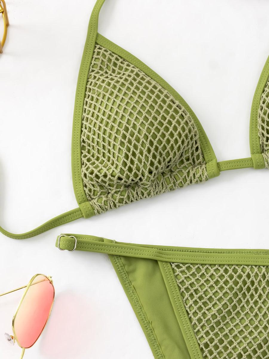Women's Green Grid Bikini Set - Sexy Two-Piece Swimwear - GFIT SPORTS