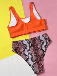 Women's High Waisted Snake Pattern Bikini Set | Designer Swimwear - GFIT SPORTS
