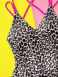 Women's Leopard Print One-Piece Swimsuit - Sexy High-Cut GFIT Swimwear - GFIT SPORTS