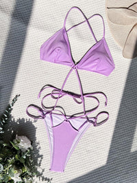 Women's Lilac One Piece Swimwear | Cross Straps Bathing Suit | GFIT - GFIT SPORTS