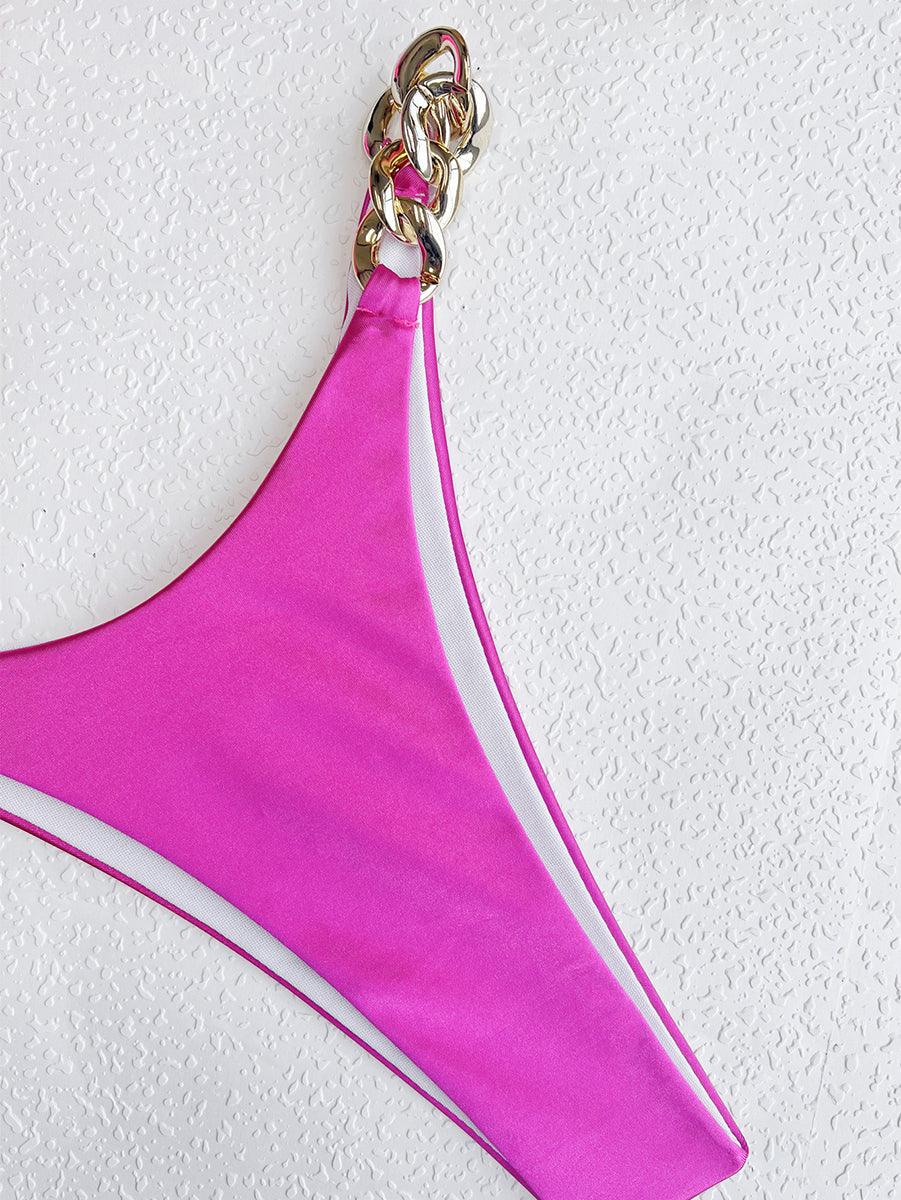 Women's Micro Bikini Set with Chain Straps | Bright Color Swimwear - GFIT SPORTS