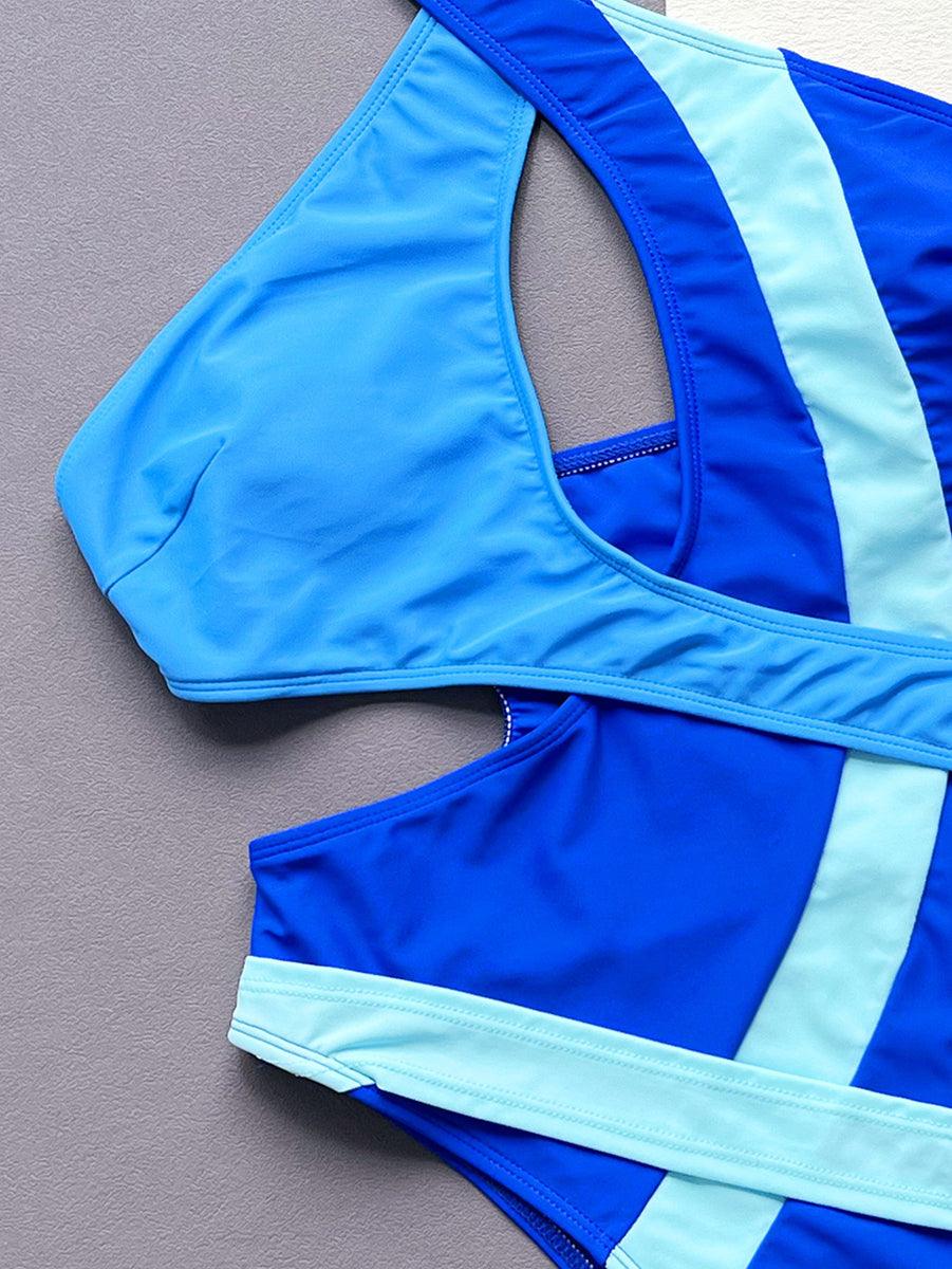 Women's Modest Swimsuit in Contrasting Colors | GFIT Comfort Fit - GFIT SPORTS