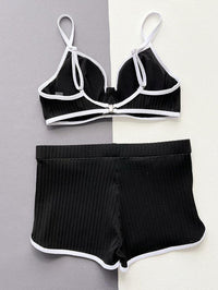 Women's Sexy Beachwear - Black Two-Piece Bathing Suit - GFIT SPORTS