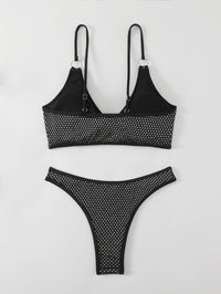 Women's Sexy Bikini Set - Black Sequins Bathing Suit - GFIT SPORTS