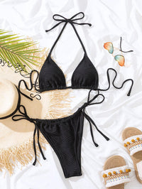 Women's Sexy Black Striped Bikini Set | Swimwear for Beach & Pool - GFIT SPORTS