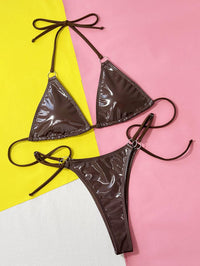 Women's Sexy Dark Brown String Bikini Set | Swimwear for Beach & Pool - GFIT SPORTS