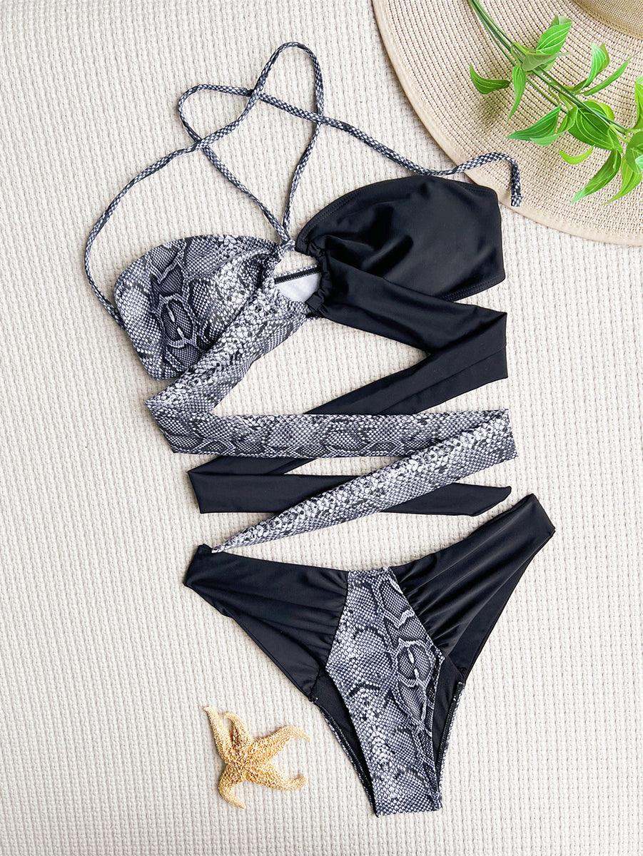 Women's Sexy Snakeskin Bikini Set | Two-Piece Swimwear for Ladies - GFIT SPORTS