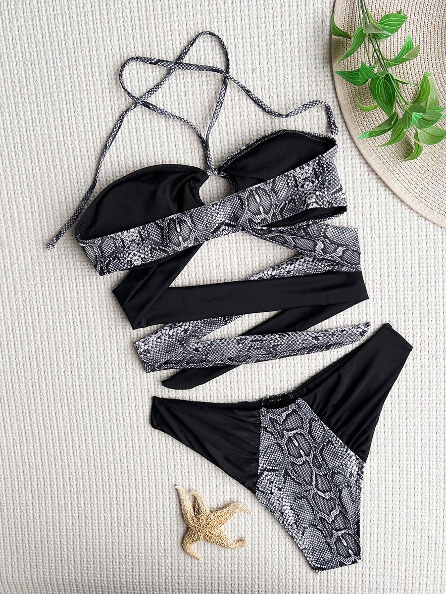 Women's Sexy Snakeskin Bikini Set | Two-Piece Swimwear for Ladies - GFIT SPORTS