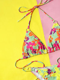 Women's Sexy String Bikini Set - Flowers Two-Piece Bikini - GFIT SPORTS