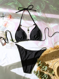 Women's Sexy String Bikini Set - Gorgeous Crystal Diamond Beachwear - GFIT SPORTS