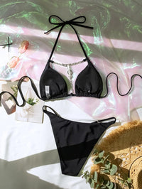 Women's Sexy String Bikini Set - Gorgeous Crystal Diamond Beachwear - GFIT SPORTS