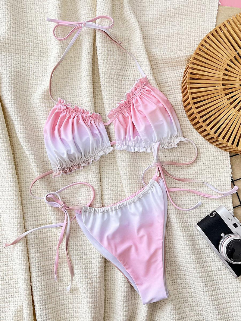 Women's Sexy String Bikini Set - Gradient Color Beachwear - GFIT SPORTS