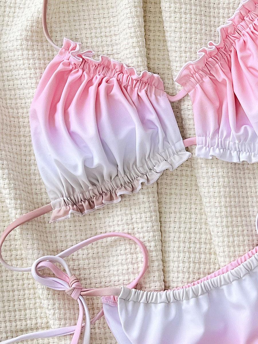 Women's Sexy String Bikini Set - Gradient Color Beachwear - GFIT SPORTS