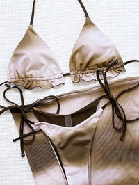 Women's Sexy String Bikini Set With Cover-Up - Tie-dye Beachwear - GFIT SPORTS