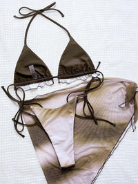Women's Sexy String Bikini Set With Cover-Up - Tie-dye Beachwear - GFIT SPORTS