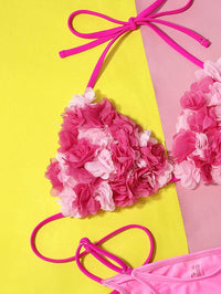 Women's String Bikini Set - Flowers Two-Piece Micro Bikini - GFIT SPORTS