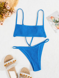 Women's Suspender Bikini Set - Blue Two-Piece Bathing Suit - GFIT SPORTS