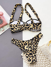 GFIT® New Sexy Leopard Print Metal Circles Bikinis Set - GFIT SPORTS