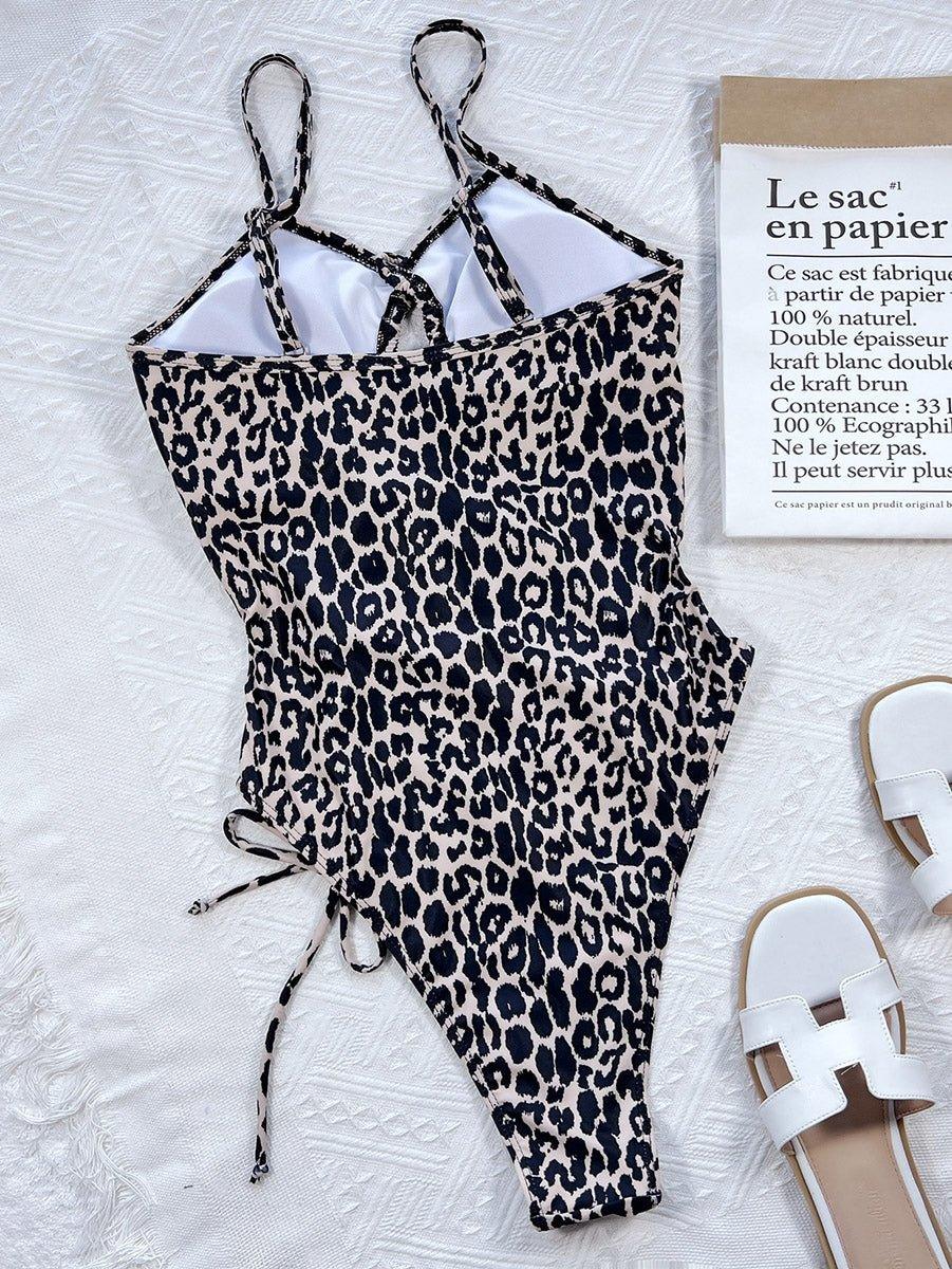 GFIT® New Sexy One Piece shoulder line Leopard Swimsuit - GFIT SPORTS