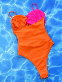 GFIT® New Sexy Orange Stitching Rose Red Bikinis Set - GFIT SPORTS