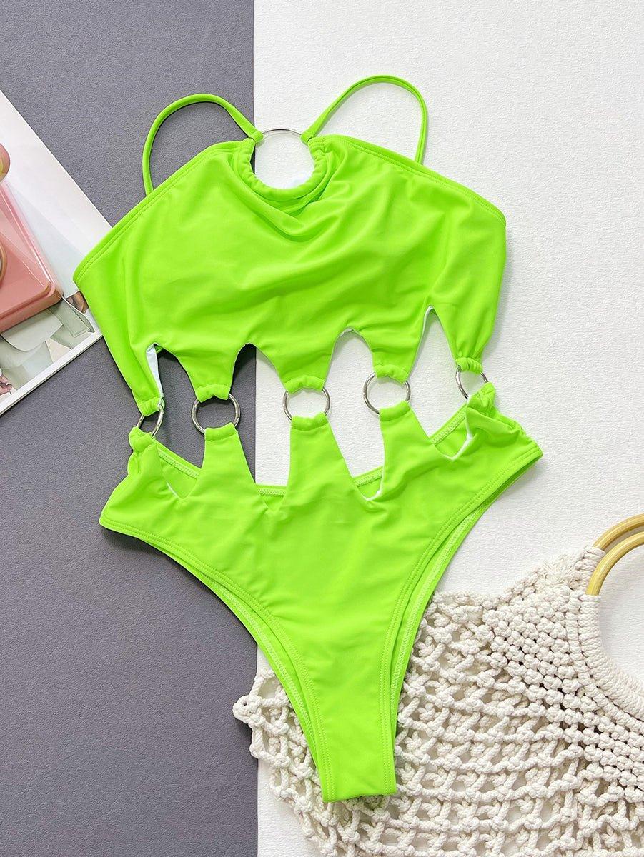 GFIT® One Piece Fluorescent Green Swimsuit - GFIT SPORTS