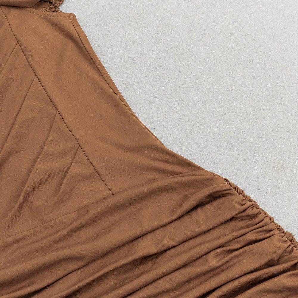 GFIT® Round Neck Sleeveless Wrinkled Maxi Bodycon Dress - GFIT SPORTS