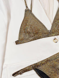 GFIT® Sexy Shiny Plaid Checkered Bikini Sets - GFIT SPORTS