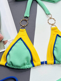 GFIT® Sexy Yellow-green stitching Bikini Sets - GFIT SPORTS