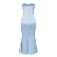 GFIT® Strapless Sleeveless Fishtail Maxi Bodycon Dress - GFIT SPORTS