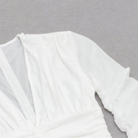 GFIT® V Neck Long Sleeve Mini Lace Up Bodycon Dress - GFIT SPORTS