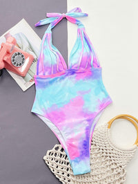 GFIT Women's Fluorescent Tie-Dye One-Piece Swimsuit - Sexy High-Cut Beachwear - GFIT SPORTS