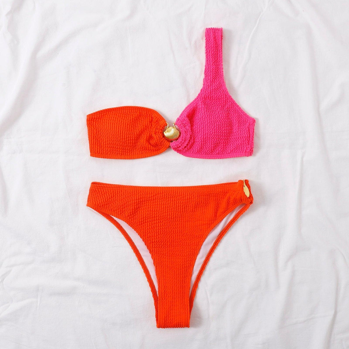 Shell One Shoulder Bikini Sets - GFIT SPORTS