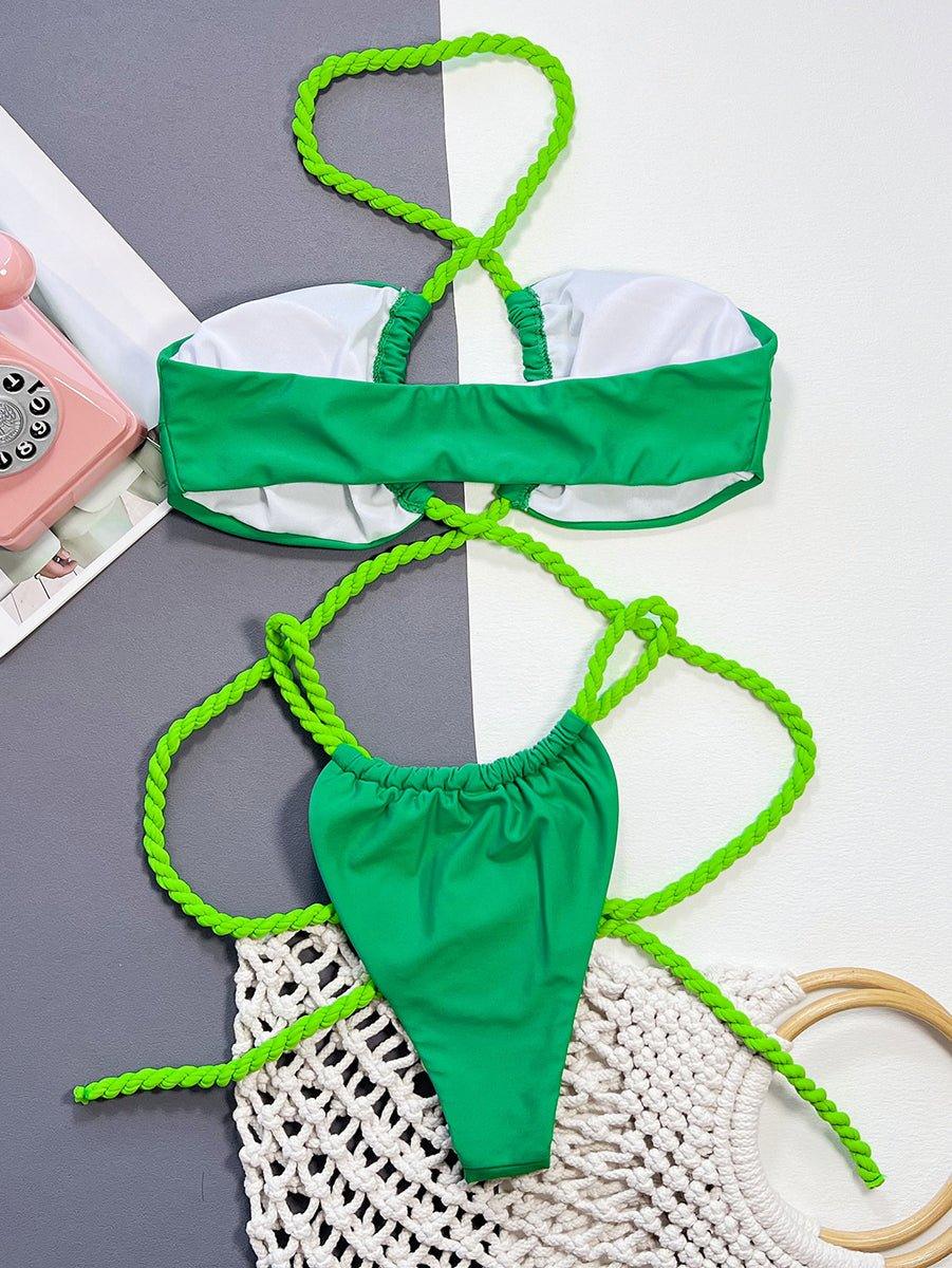 Women's GFIT Green Micro Bikini Set - Sports Swimwear, Beachwear - GFIT SPORTS