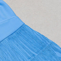 Women's Halter Bandage Dress Sleeveless Tassel Detail Over Knee - GFIT SPORTS