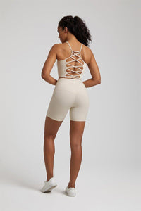 Women's High-Waist Shorts Set with Spaghetti Strap Vest - GFIT 2.0 Activewear - GFIT SPORTS