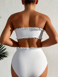 Women's High-Waisted White Bikini Set - Sexy Swimwear for Beach & Pool by GFIT - GFIT SPORTS