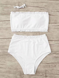 Women's High-Waisted White Bikini Set - Sexy Swimwear for Beach & Pool by GFIT - GFIT SPORTS