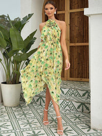 Women's Jacquard Maxi Bodycon Halter Dress - GFIT Sleeveless Party - GFIT SPORTS